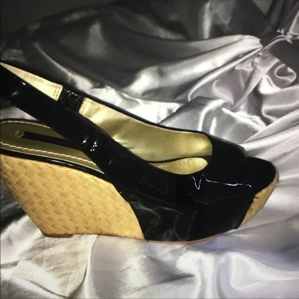 Nine west open toe slingback wedges